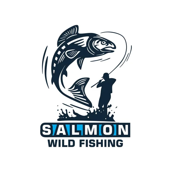 Fishing logo salmon fish icon Royalty Free Vector Image