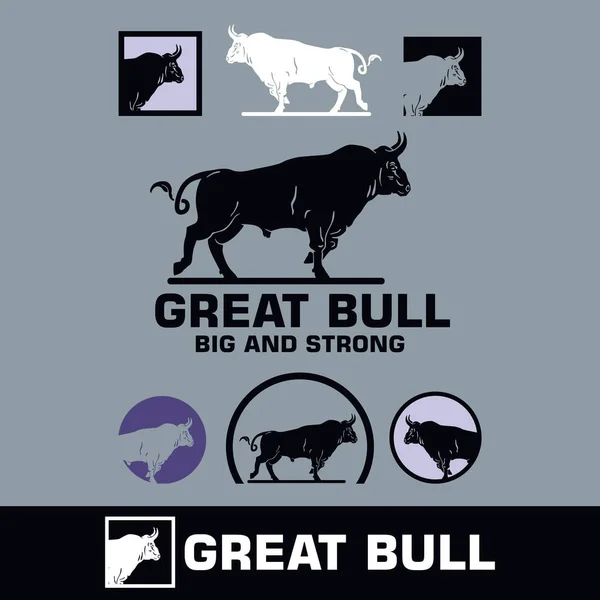Grande Lack Bull Logo Silhueta Grandes Gado Vetor Ilustrações —  Vetores de Stock