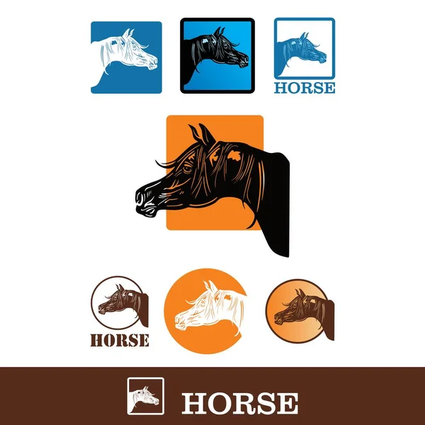 Μεγάλο Horse Logo Σιλουέτα Από Ισχυρή Εικονογράφηση Φορέα Άλογο — Διανυσματικό Αρχείο