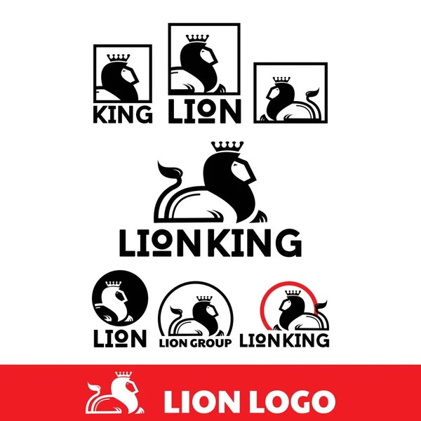 Lion King Logo Silhuett Abstrakta Enkla Ikon Vektor Illustrationer — Stock vektor
