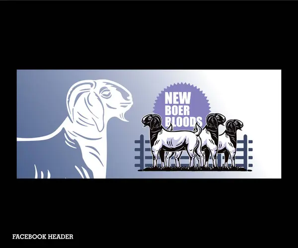 BOER GOAT HEAD NEW BREEDS LOGO, VECTOR ILLUSTRATIONS