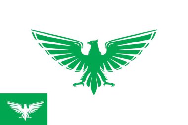 yeşil güçlü ve zarif kartal logosu