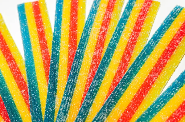 Kleurrijke Gelei Snoepjes Suiker Hagelslag Geïsoleerd Witte Achtergrond — Stockfoto