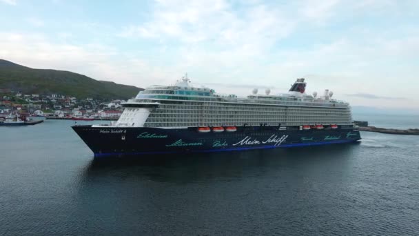 Norway Bergen June 2023 Modern Cruise Ship Seaport Norway Comfortable — Stock Video