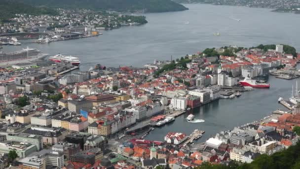 Bergen Norwegen Juni 2023 Das Hanseatische Kulturerbe Der Stadt Bergen — Stockvideo