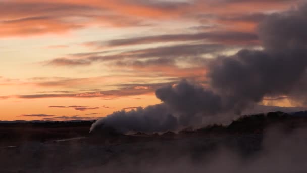 Island Rauch Über Der Erde Globale Erwärmung Und Klimawandel Dampf — Stockvideo