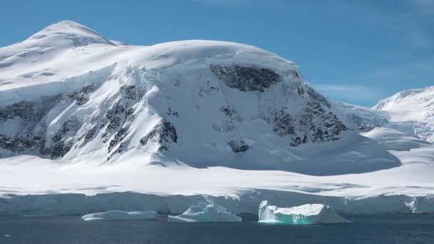 남극입니다 빙산이요 온난화와 아름다운 해안의 반사와 바다에 있습니다 Glaciers는 — 비디오