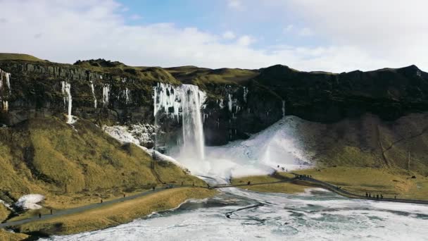 Island Den Nordliga Naturens Skönhet Flygfoto Panoramautsikt Över Naturen Drönarvy — Stockvideo