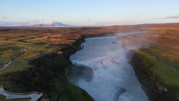 Izland Északi Természet Szépsége Légi Felvétel Panoráma Természet Táj Drónra — Stock videók