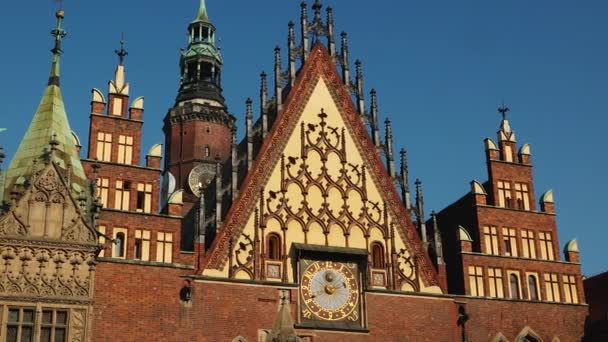 Wroclaw Poland Ağustos 2023 Eski Kasaba Polonya Kilise Mimarlık Wroclaw — Stok video