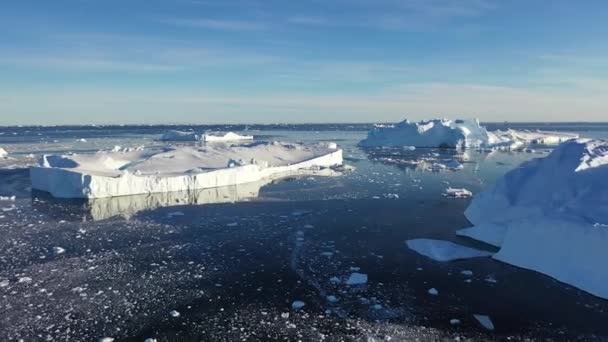 Antarctica Natuur Ijsbergen Klimaat Weersveranderingen Het Broeikaseffect Antarctica Smeltende Ijsberg — Stockvideo