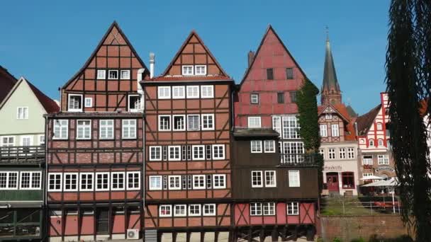 German Traditional Architecture Half Timbered Houses Half Timbered Medieval Streets — Stock Video
