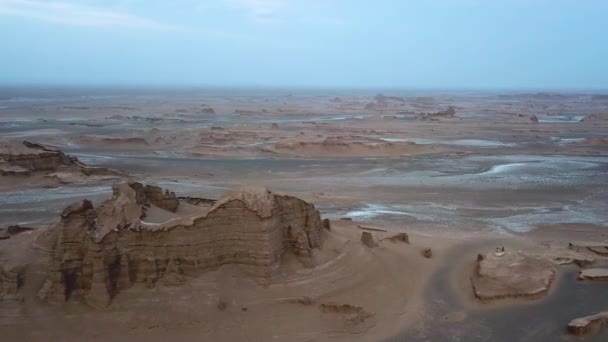 Όμορφη Φύση Έρημος Αεροφωτογραφία Όμορφο Τοπίο Της Ερήμου Οικολογικό Περιβάλλον — Αρχείο Βίντεο