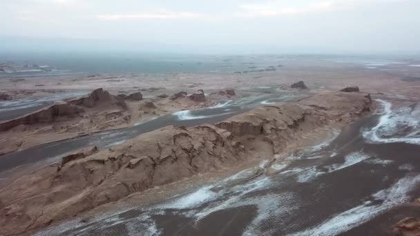 Prachtige Natuur Woestijn Luchtfoto Prachtig Woestijnlandschap Ecologische Omgeving Droogte Problemen — Stockvideo
