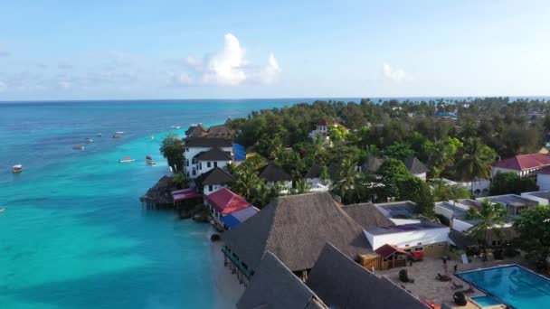 Spiagge Isole Dell Oceano Indiano Drone Vista Isola Tropicale Barriera — Video Stock