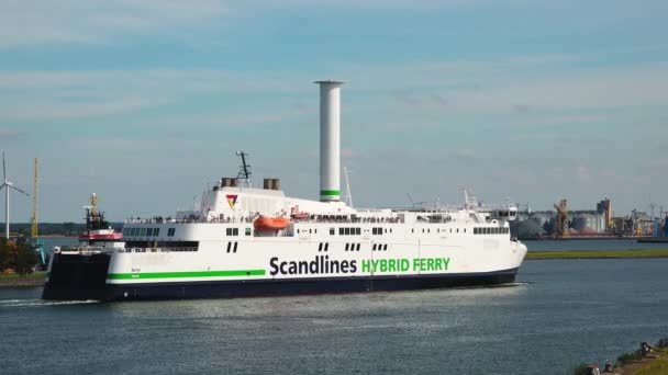 Rostok Alemania Agosto 2023 Ferry Llama Puerto Gran Transbordador Que — Vídeo de stock