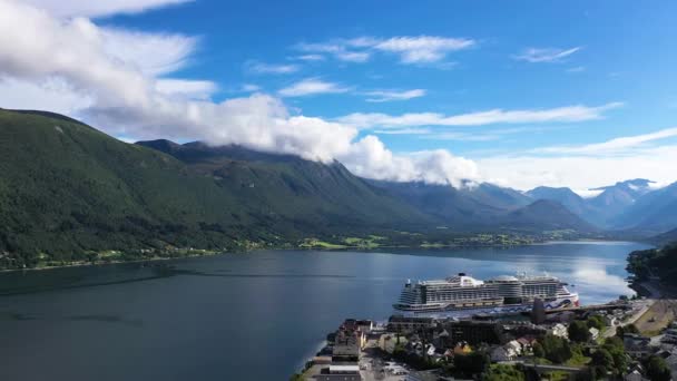 Gyönyörű Természet Norvégia Fjordjai Légi Felvételek Norvég Fjordokról — Stock videók