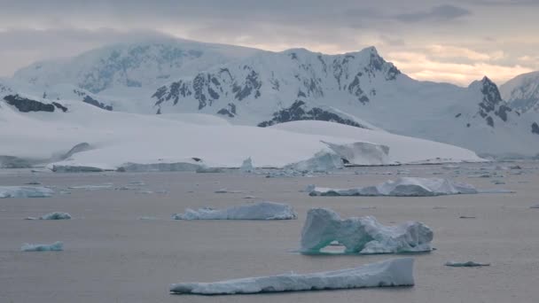 Naturaleza Icebergs Paisaje Invernal Ártico Problema Del Calentamiento Global Los — Vídeos de Stock