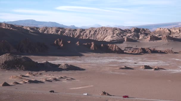 Panorama Pouště Atacama Pouštní Krajina Chile Záběry Valle Luna Moon — Stock video