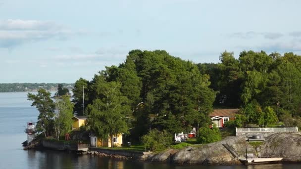 Arcipelago Stoccolma Arcipelago Svedese Natura Nella Giornata Sole Estate Alberi — Video Stock