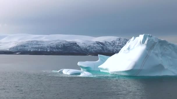Αρκτικό Τοπίο Παγόβουνα Και Υπερθέρμανση Του Πλανήτη Αρκτικός Παγετώνας Πολική — Αρχείο Βίντεο