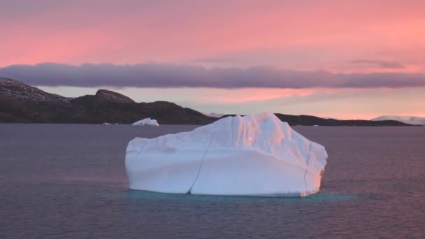 Arktyczny Krajobraz Góry Lodowe Globalne Ocieplenie Lodowiec Arktyczny Region Polarny — Wideo stockowe