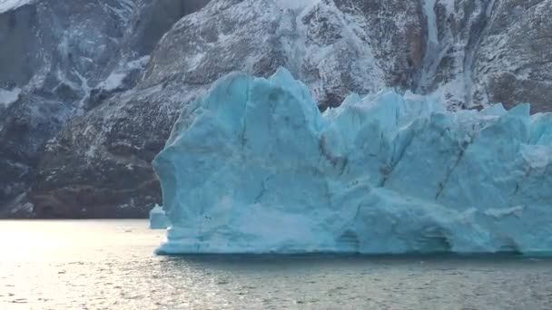 Des Icebergs Glacier Arctique Énorme Morceau Glacier Les Glaciers Fondent — Video