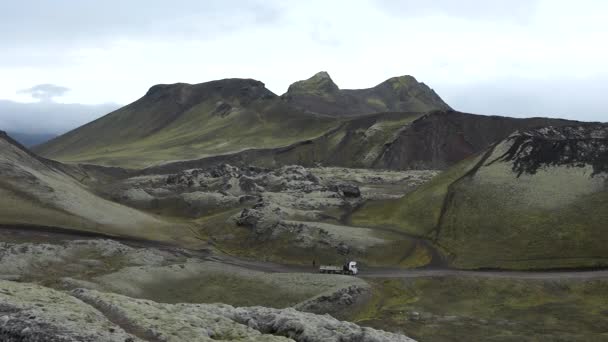 冰岛的风景 北极大自然的美丽 冰原的北极景观 美丽的冰原和乡村道路 — 图库视频影像
