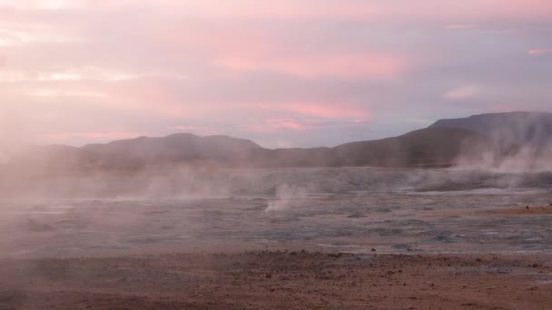 Island Rauchende Erde Landschaften Islands Die Schönheit Der Arktischen Natur — Stockvideo