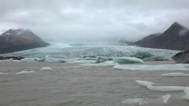 Geleiras Icebergs Aquecimento Global Alterações Climáticas Climáticas Temperaturas Médias Crescentes — Vídeo de Stock