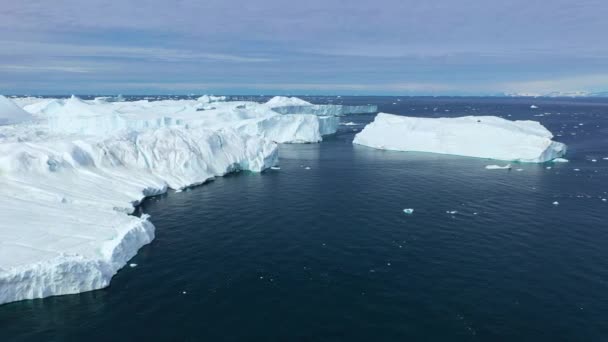 Vue Aérienne Des Icebergs Des Glaciers Groenland Les Changements Climatiques — Video