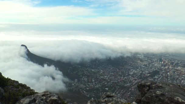 Кейптаун Вид Город Столовой Горы — стоковое видео