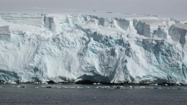 Антарктический Ландшафт Снежными Горами Ледниками Айсбергами Пейзаж Ледяных Берегов Антарктиды — стоковое видео