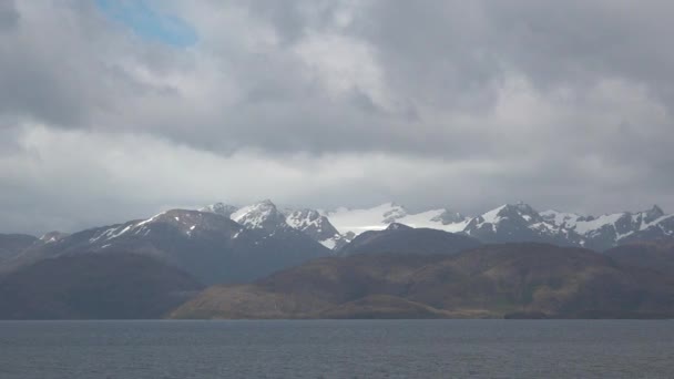 Patagonya Macellan Boğazı Şili Güney Amerika Dağlar Buzullar Buzul Bulvarı — Stok video
