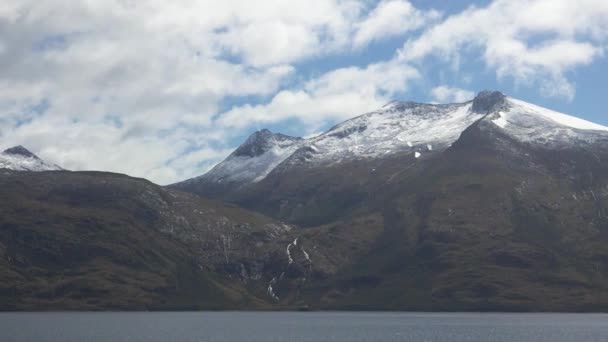 Патагония Магелланов Пролив Чили Южная Америка Горы Ледники Пейзаж Ледников — стоковое видео