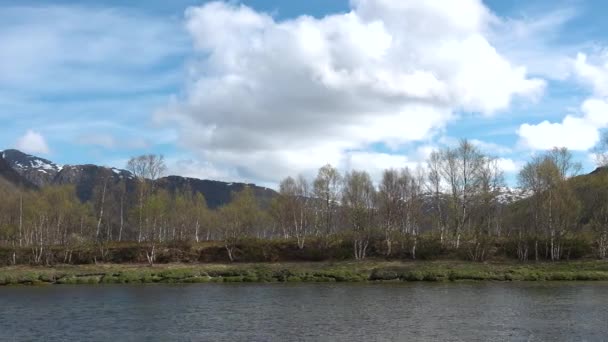 Jeď Norska Horská Mořská Přírodní Krajina Panoramatický Výhled Ekologicky Čistou — Stock video
