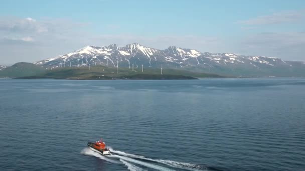 Ecology Energy Wind Generators Oceanic Wind Turbines Coastal Windmill Farm — стокове відео