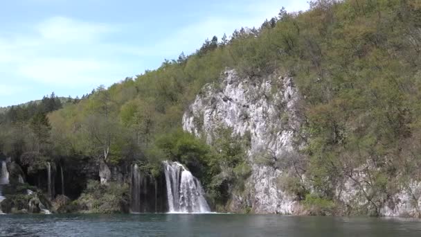 Jeziora Plitwickie Chorwacja Rezerwat Jezior Plitwickich Kolorowy Krajobraz Turkusowym Błękitem — Wideo stockowe