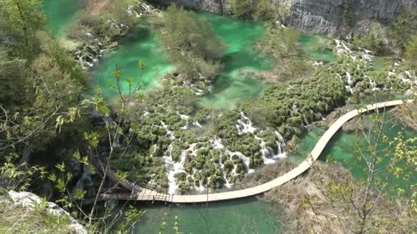 Lagos Plitvice Croacia Reserve Plitvice Lakes Paisaje Colorido Con Agua — Vídeo de stock