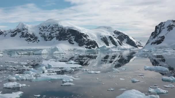 Icebergs 南极大自然的美丽 冰和海洋 全球变暖背景下的生态与环境 前往南极洲的游轮 — 图库视频影像