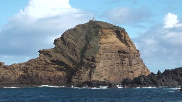 Piękna Przyroda Wysp Madery Portugalia Klify Malownicze Brzegi Wulkanicznej Wyspy — Wideo stockowe