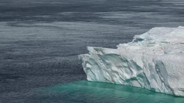 Antarktisz Tájképe Jéghegyek Óceánban Hegyekben Globális Felmelegedés Éghajlatváltozás Expedíció Antarktisz — Stock videók