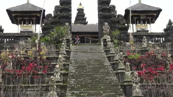 Endonezya Bali Pura Besakih Tapınağı Pura Besakih Gunung Agung Yamacında — Stok video