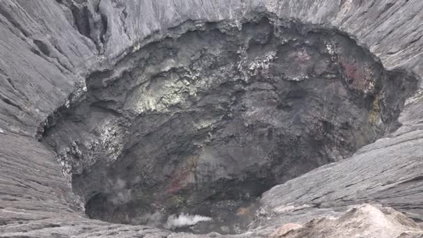 印度尼西亚的布罗莫火山火山口 爪哇地标 印度尼西亚旅游业 爪哇火山景观 — 图库视频影像