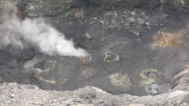 インドネシアのブロモ火山クレーター Javaのランドマーク インドネシアの観光 ジャワの火山の風景 — ストック動画