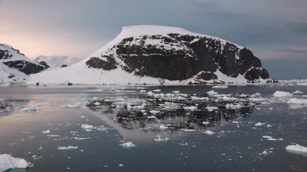 빙산이 무너지고 있어요 남극에서 빙산의 조용한 아름다움 드리프트 온난화 생태적 — 비디오