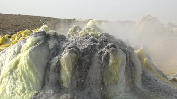 Beauté Dans Nature Lac Acide Dans Cratère Volcan Dallol Dans — Video
