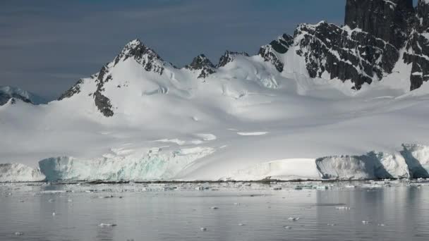 Antarktyczny Krajobraz Globalne Ocieplenie Pogoda Zmiany Klimatu — Wideo stockowe