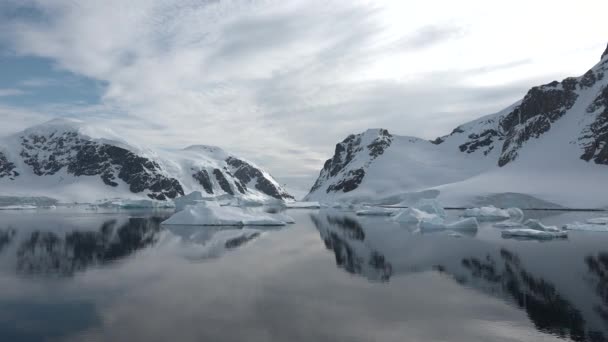 Antarktiskt Landskap Global Uppvärmning Väder Och Klimatförändringar — Stockvideo