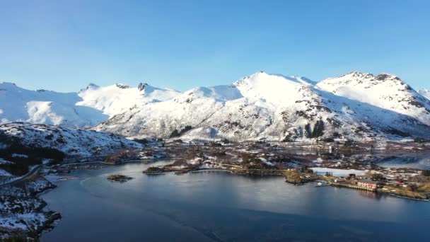 Uma Viagem Incrível Vista Aérea Drone Voador Costa Mar Montanhas — Vídeo de Stock